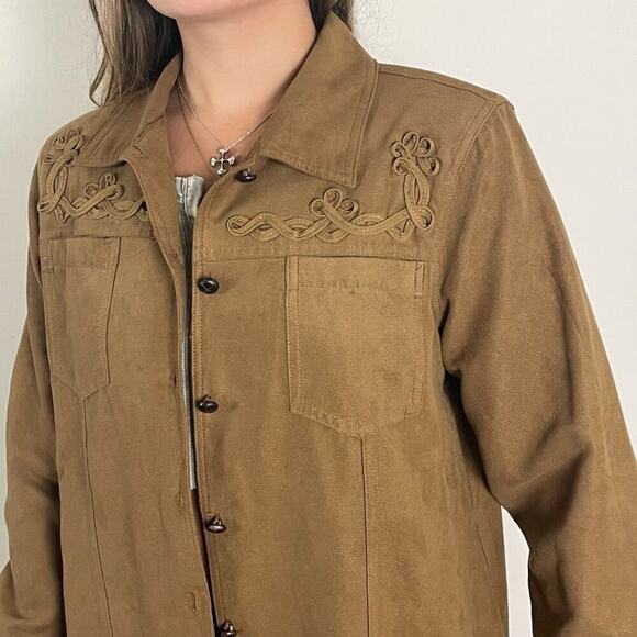 Vintage Suede Western Button Up Shirt - Picture 2 of 4